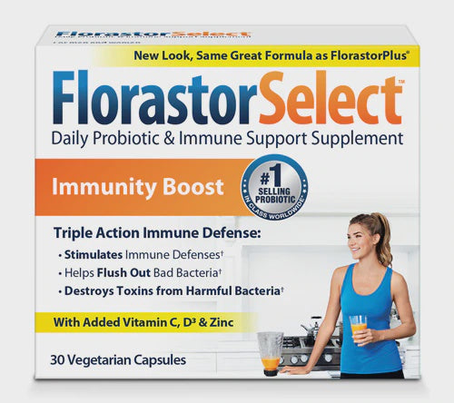Florastor Plus Daily Probiotic -- 30 Vegetable Capsules