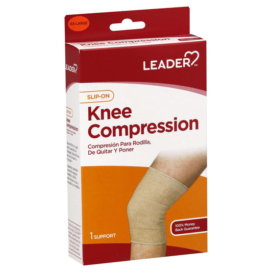 LEADER(TM) KNEE COMPRESSION SUPPORT BEIGE X-LARGE