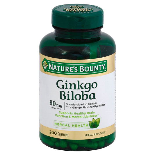 Nature's Bounty Ginkgo Biloba 60 Mg, 200 Capsules