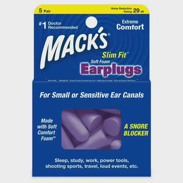 Macks Safe Sound Slim Fit Soft Foam Ear Plugs - 5 Pairs