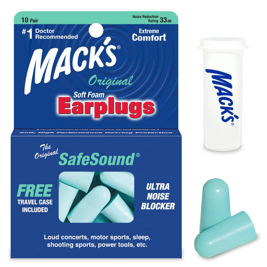 Mack's Ear Plugs Safesound Slim Fit Soft Foam 10 Pr