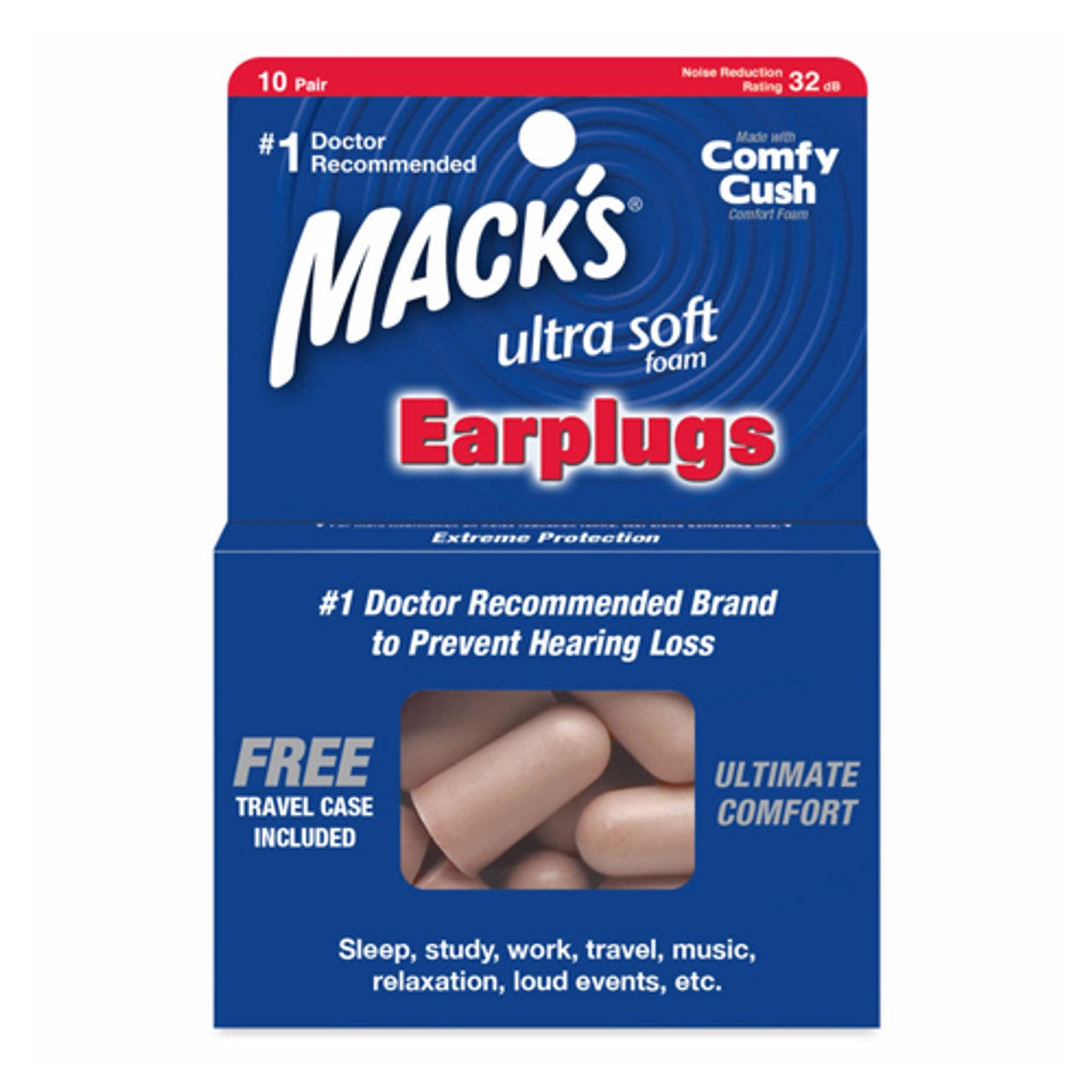 MACK'S ULTRA SOFT FOAM 10 PAIRS OF EARPLUGS