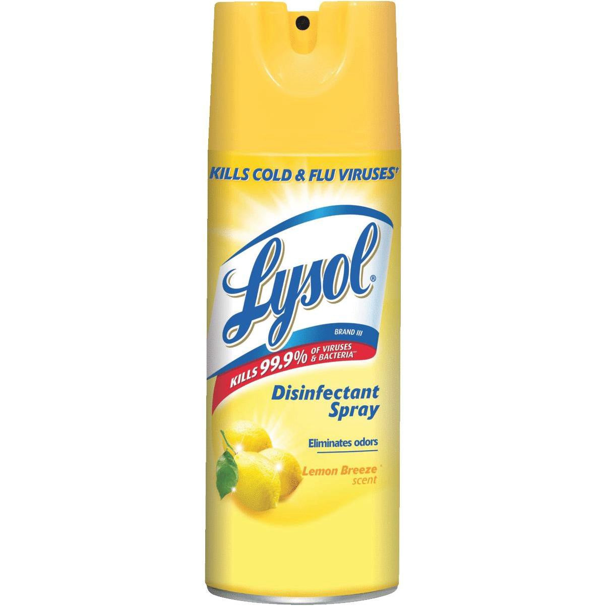 Lysol Lemon Breeze Scented Disinfectant Spray, Kills Cold and Flu Viruses, 12.5 Oz