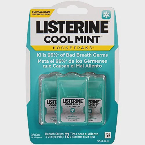 Listerine Pocketpaks Cool Mint Breath Strips - 3 CT