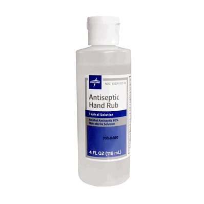 MEDLINE ANTISEPTIC HAND RUB SOLUTION 80% ALCOHOL 4 OZ