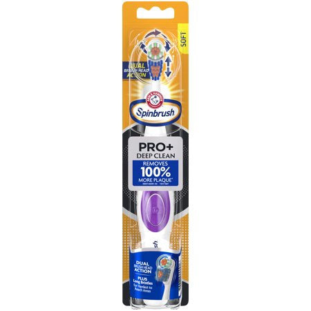 ARM & HAMMER Spinbrush PRO+ Deep Clean Powered Elongated Toothbrush SOFT
