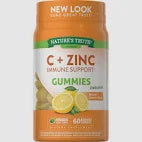 NATURE'S TRUTH VITAMIN C + ZINC GUMMIES HONEY LEMON 60 CT