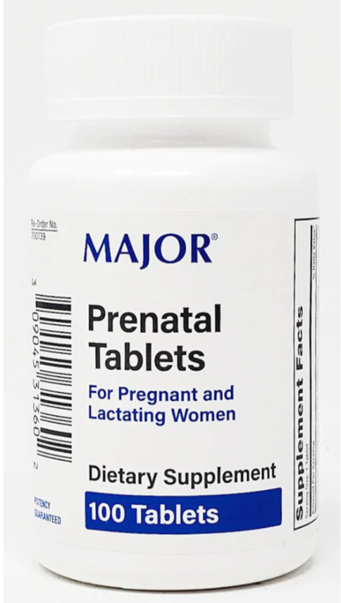 MAJOR PRENATAL TABLETS 100TBS