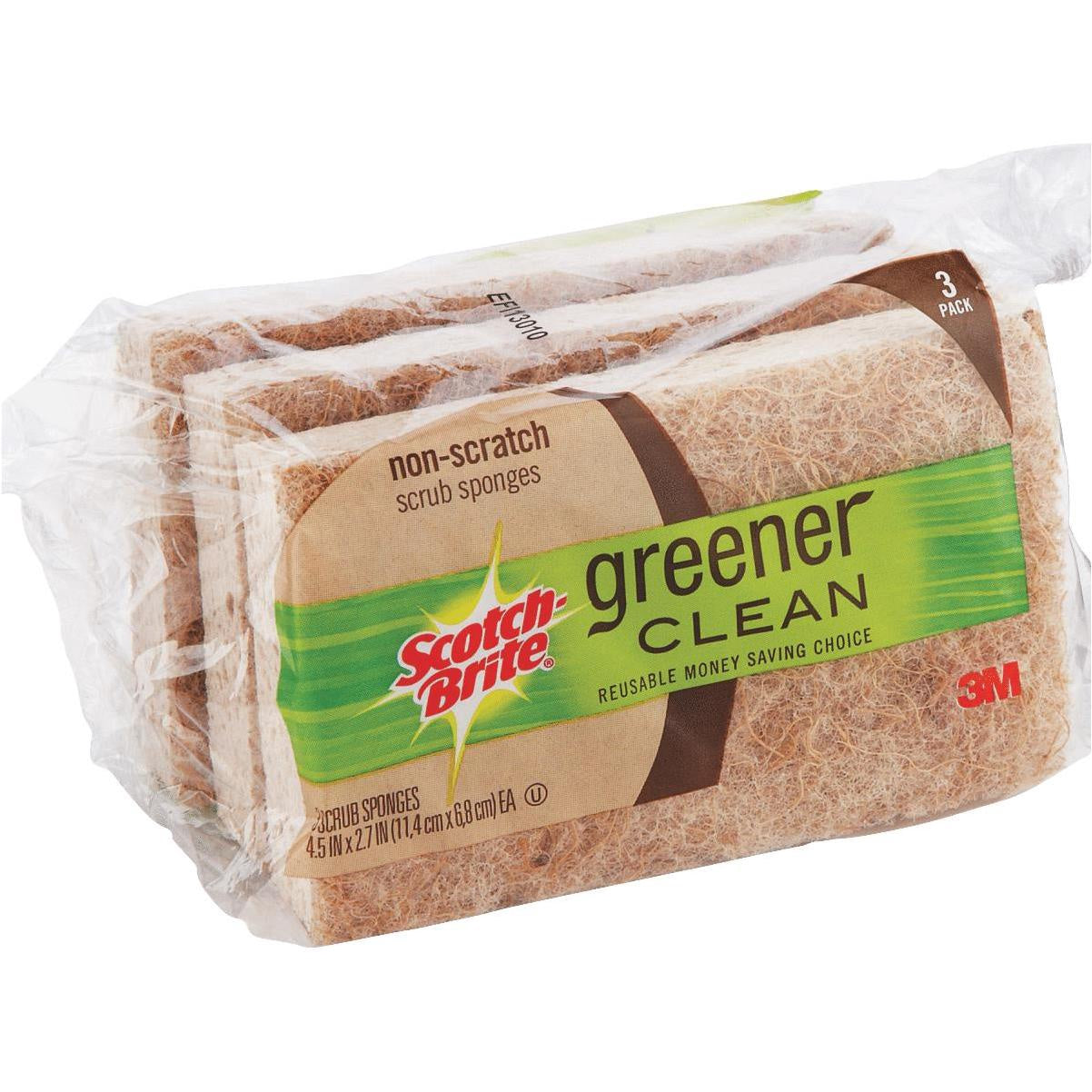 3M Scotch-Brite 4.5 In. x 2.7 In. Brown Scrub Sponge (3-Count)