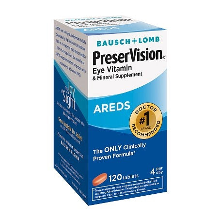 B & L PreserVision AREDS Eye Vitamin & Mineral Supplement Tablets 120 ct