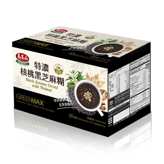 MA YU SHAN Black sesame cerral with walnut (马玉山 特浓黑芝麻糊） N.W 43.1OZ (37g x33pcs)