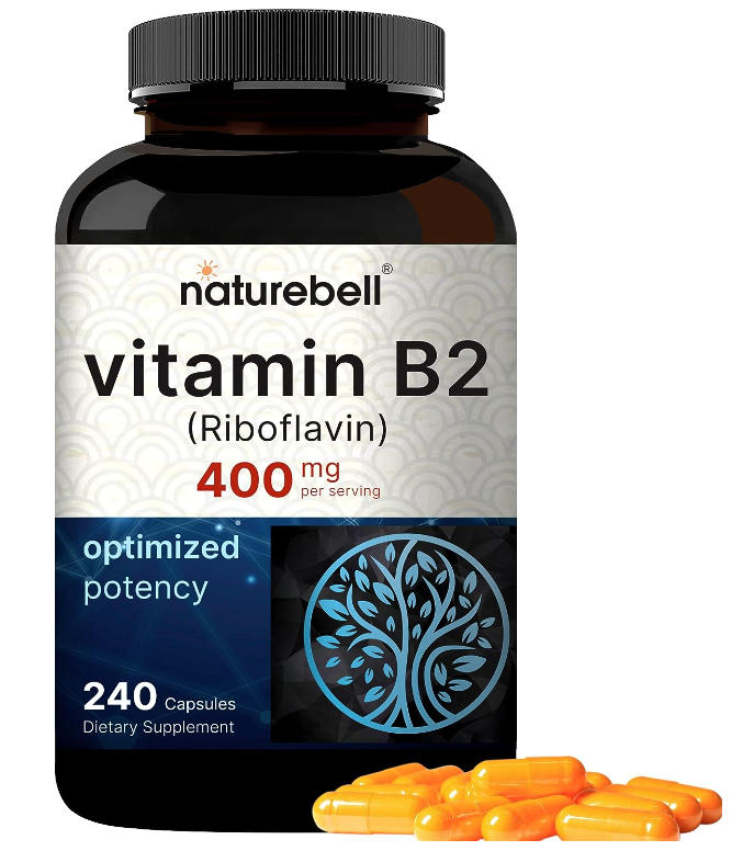 NatureBell Vitamin B2 Riboflavin 400mg Per Serving, 240 Capsules