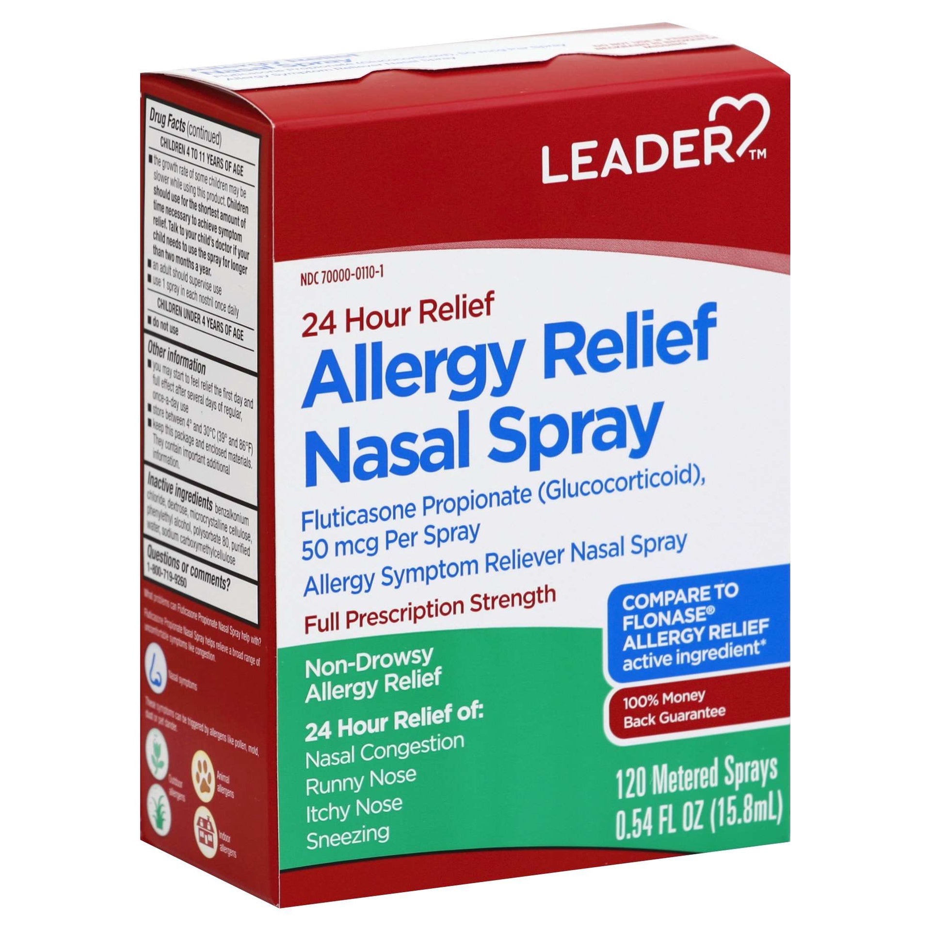 LEADER(TM) ALLERGY RELIEF 24 HOUR NASAL SPRAY 0.54 OZ (COMPARE TO FLONASE)