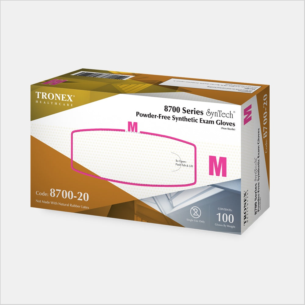 TRONEX GLOVES SYNTECH SYNTHETIC POWDER FREE MEDIUM 100 CT