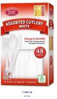 PLASTIC CUTLERY ASSORTED WHITE