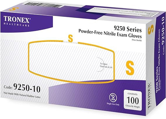 TRONEX 9250 SERIES POWDER-FREE NITRILE EXAM GLOVES (S) 100 CT