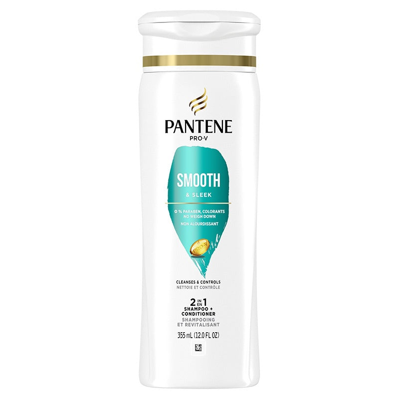 Pantene Pro-V Smooth & Sleek 2 in 1 Shampoo & Conditioner - 12 oz