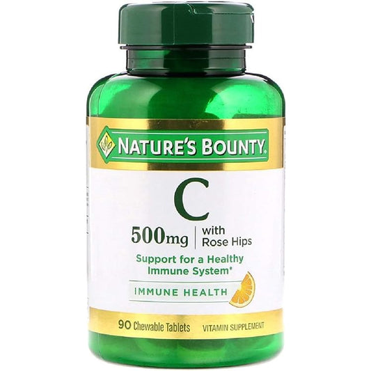 Natures Bounty Vitamin C 500mg Rose Hips 90 Chewable Table