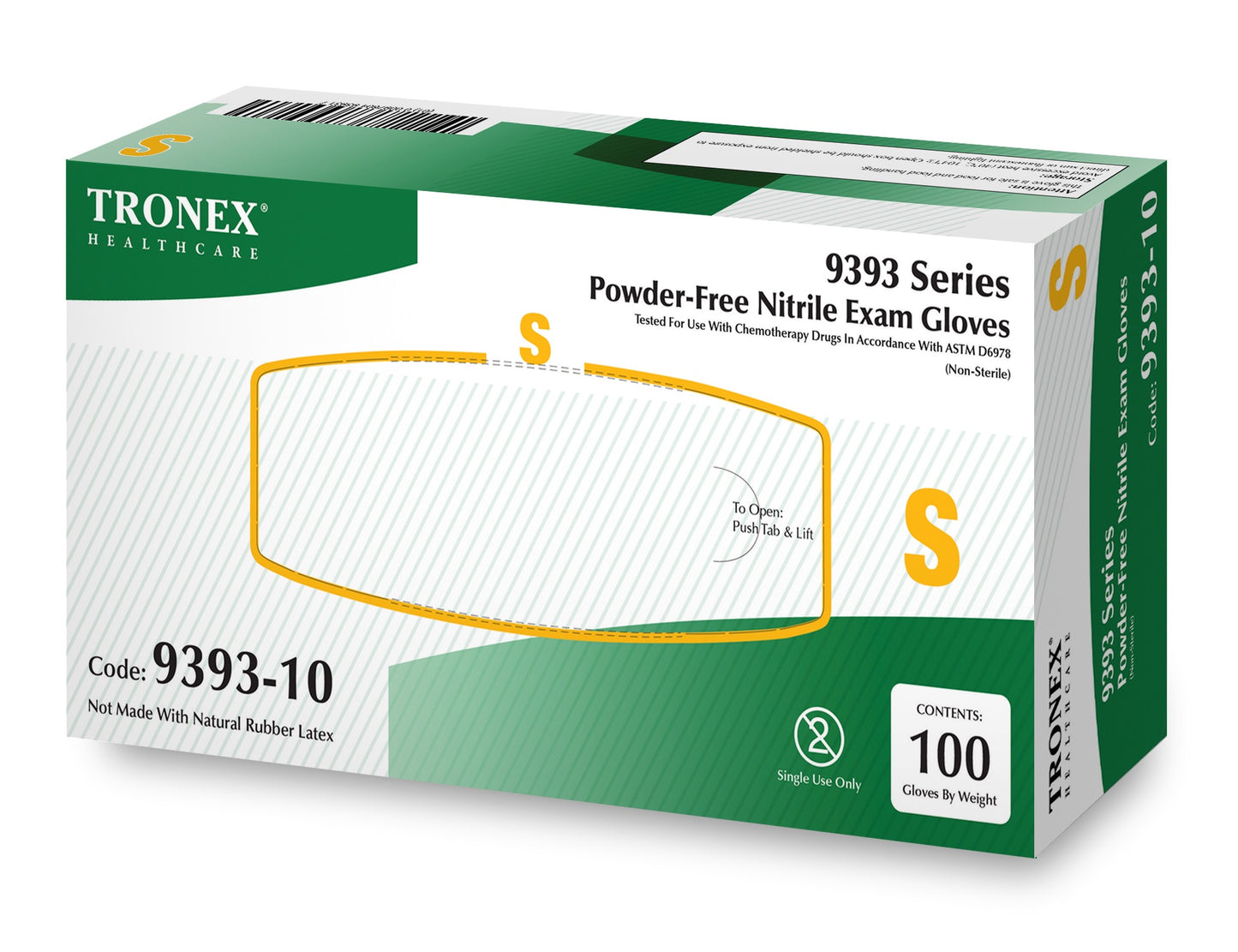 TRONEX 9393 SERIES POWDER-FREE EXAM GLOVES SIZE S 100 PACKS