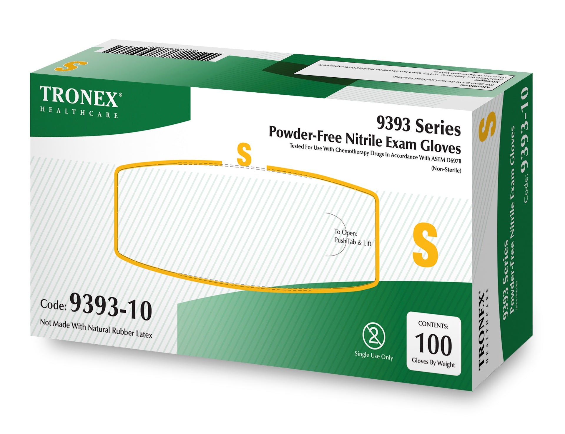 TRONEX 9393 SERIES POWDER-FREE EXAM GLOVES SIZE S 100 PACKS