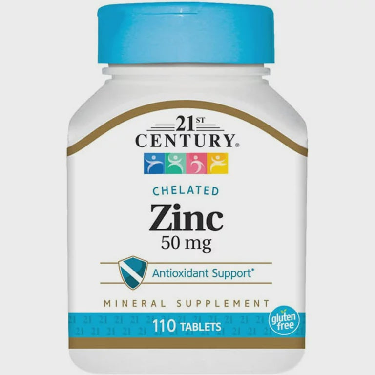 21st Century Chelated ZINC 50 Mg MINERAL SUPPLEMENT 100 Tablets