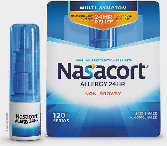 Nasacort Allergy 24hr Multi-Symptom Nasal Allergy Reliever 0.57 oz, 120 ct
