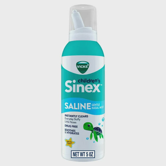 Vicks Sinex Children's Saline Nasal Mist, Gentle for Ages 1+, Drug-Free, 5 oz