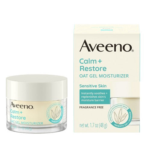 Aveeno Calm + Restore Facial Moisturizer For Sensitive Skin With Prebiotic Oat & Feverfew - Fragrance Free - 1.7 Oz