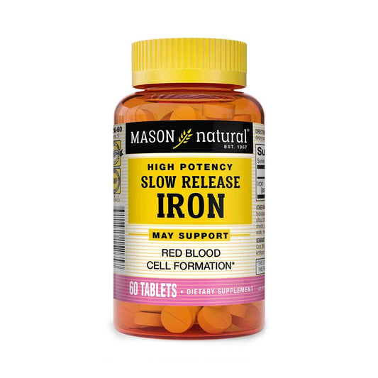 Mason Natural Natural Iron, Slow Release, High Potency, Tablets - 60 tablets