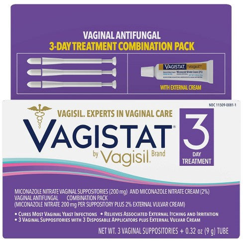 Vagisil 3 Day 2% Miconazole Nitrate Cream for Yeast Infection Treatment - 3ct