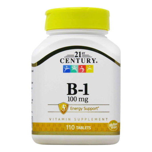 21st Century Vitamin B1 100mg Supplement Energy Health Support Tablets 110ct