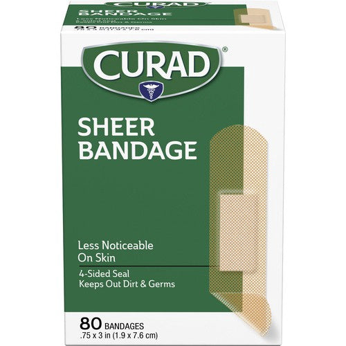 Curad Bandages, Adhesive, Sheer - 80 bandages