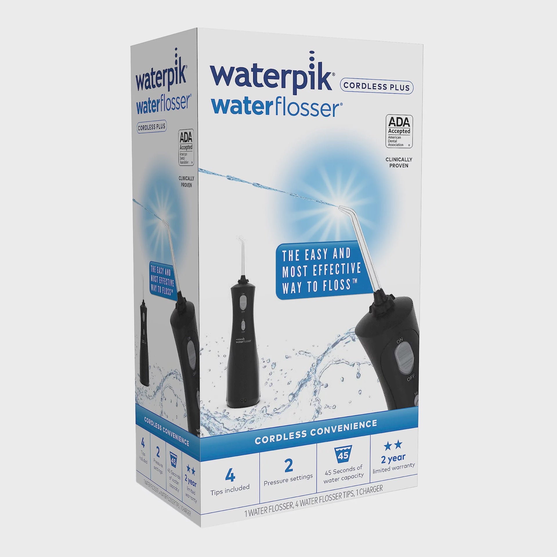Waterpik Cordless Plus Rechargeable Water Flosser - WP-462 - Black
