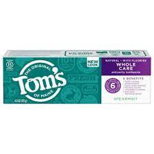 TOMS OF MAINE TOOTHPASTE WHOLE CARE SPEARMINT 4 OZ