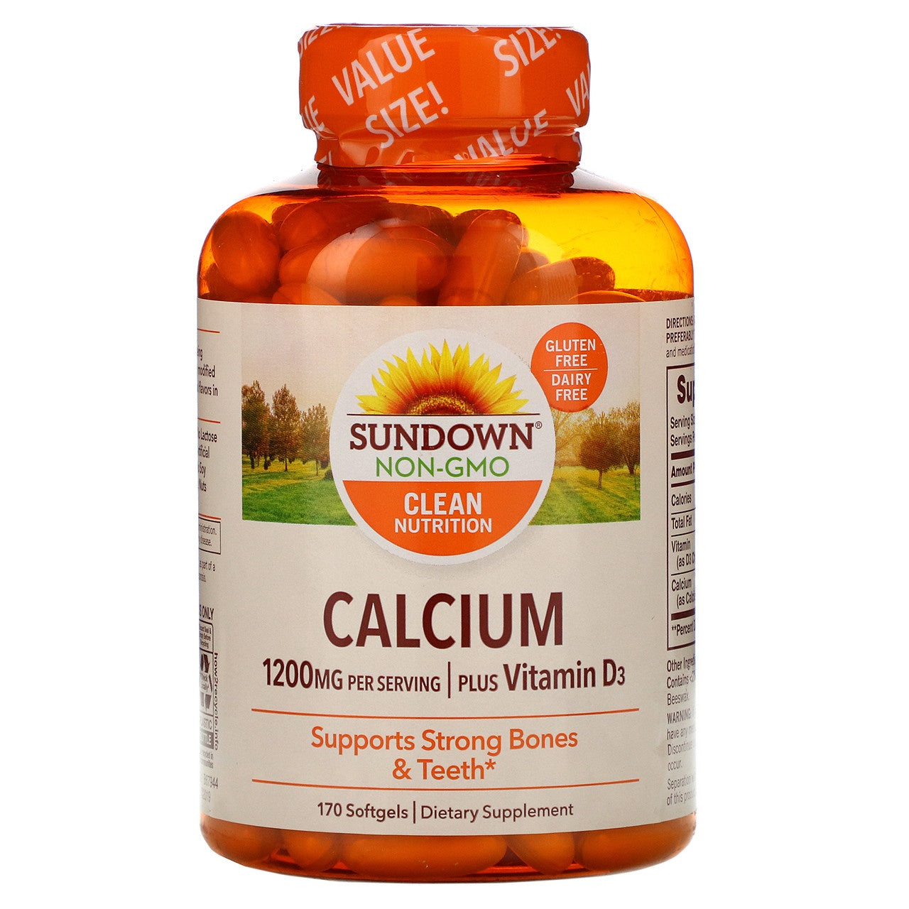 Sundown Naturals Calcium Plus Vitamin D3 600 mg 170 Softgels