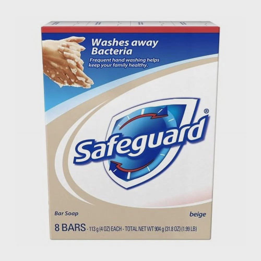 Safeguard Antibacterial Beige Bath Soap Bar - 4 Oz/Pack, 8 Pack