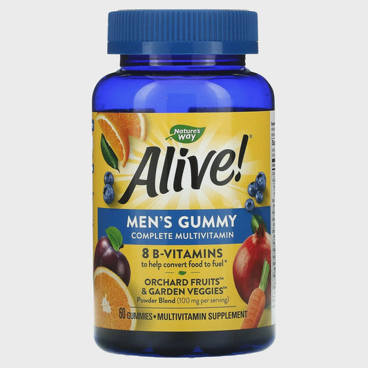 Alive! Alive Multivitamin, Men's Gummy, Orchard Fruits & Garden Veggies - 60 gummies