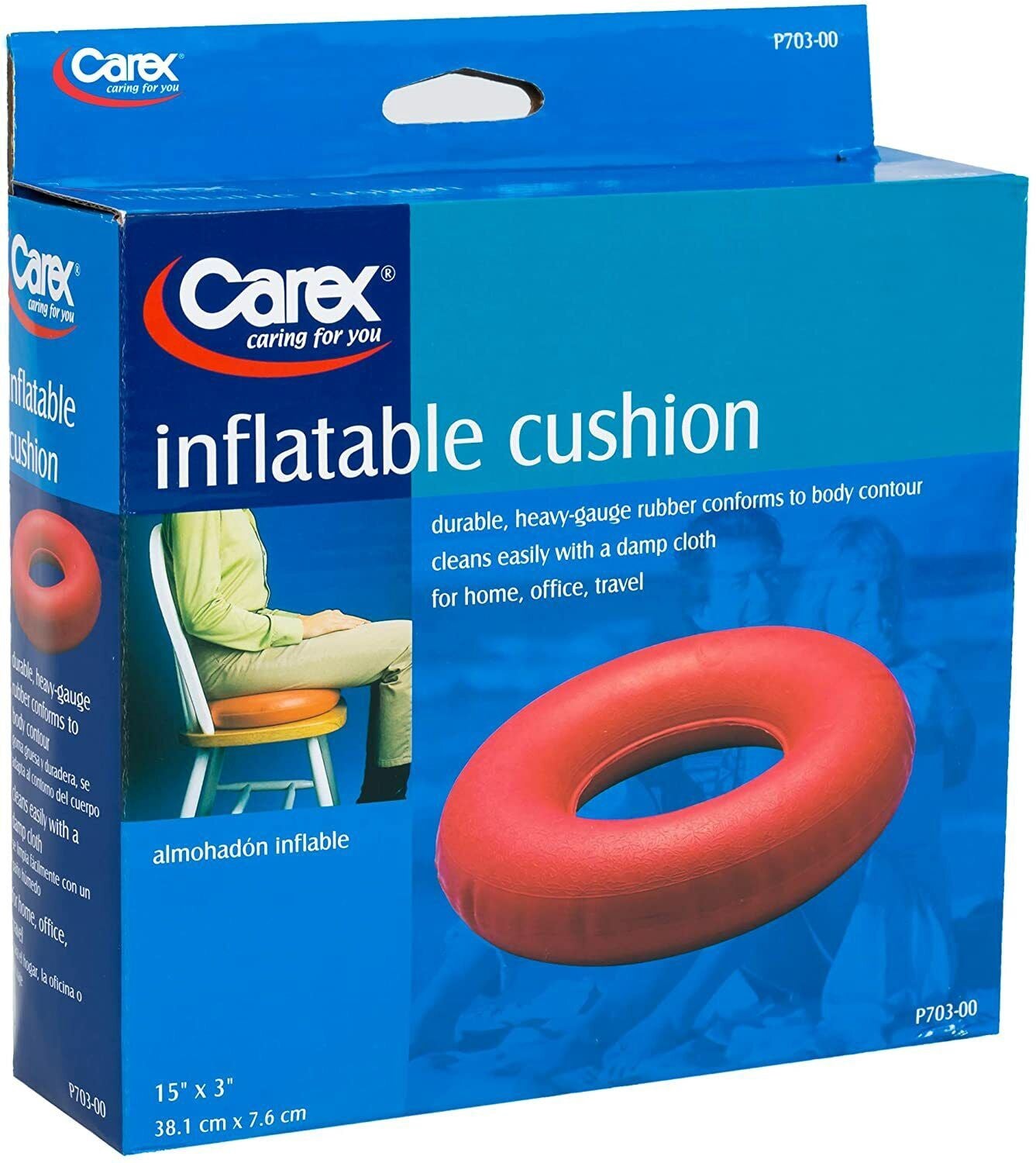 Carex Caring For you Inflatable Cushions, Donut Shaped Cushion 15"x3", P703-00
