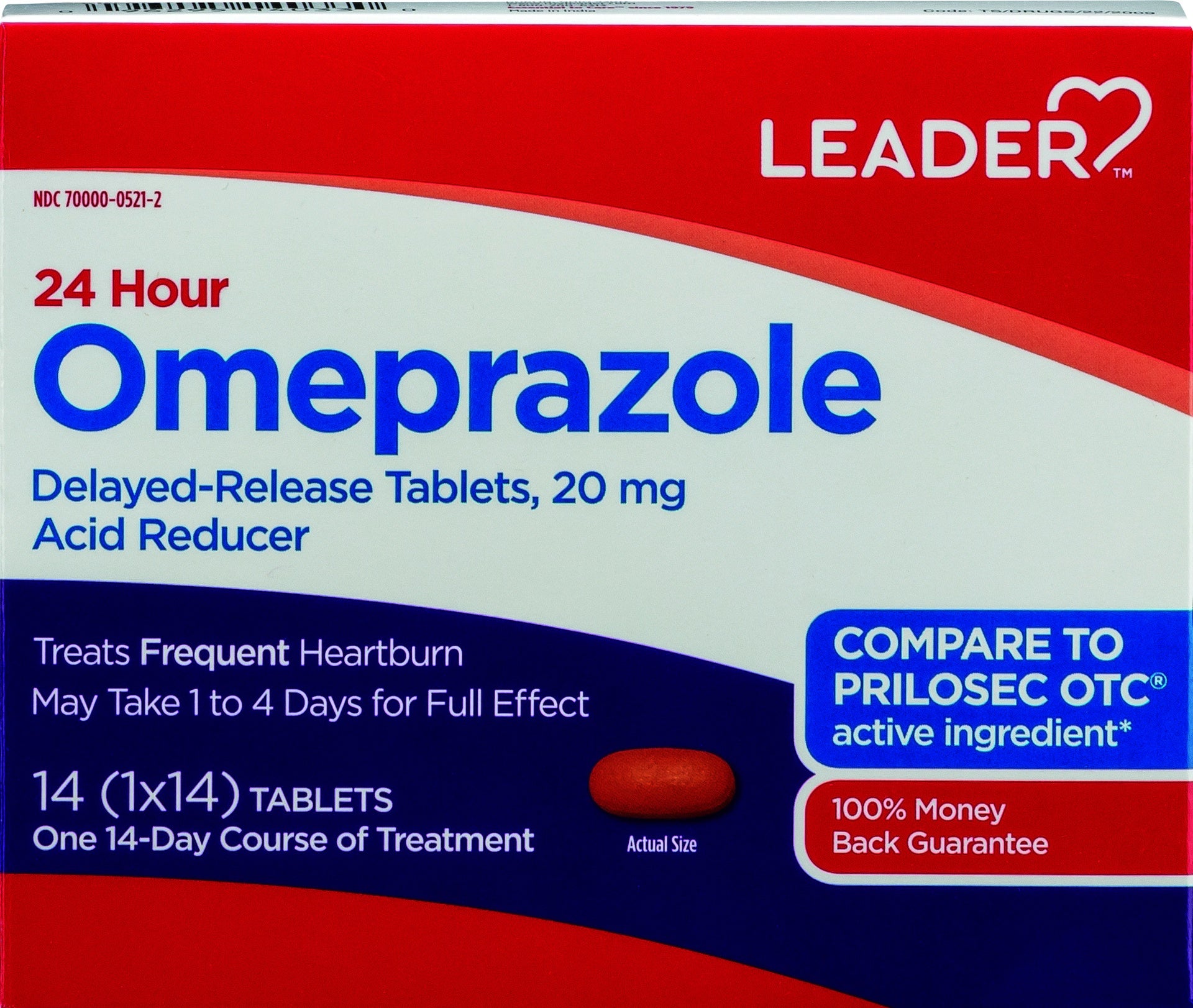 LEADER(TM) OMEPRAZOLE 24 HOUR 20MG DELAYED-RELEASE TABLETS 14 TABLETS