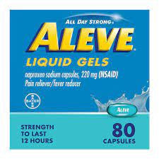 Aleve Liquid Gels, Naproxen Sodium for Pain Relief, 80 Ea