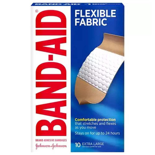 BAND-AID ADHESIVE BANDAGES FLEX FABRIC EXTRA LARGE 10 CT
