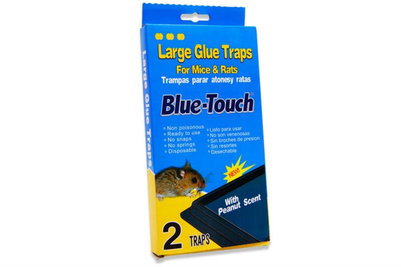 BLUE- TOUCH LARGE GLUE TRAPS FOR Mice & Rats (2 TRAPS) #32202 Blue-Touch Brand