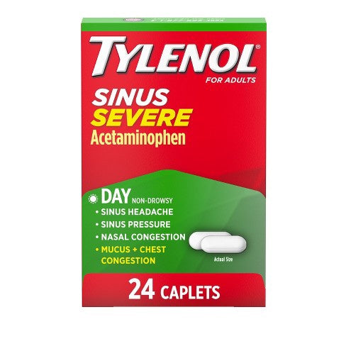 Tylenol Sinus Severe Non-drowsy Pain & Congestion Relief Caplets - Acetaminophen - 24ct