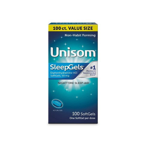 Unisom Nighttime Sleep-Aid Gels, Diphenhydramine HCI, 100 Count