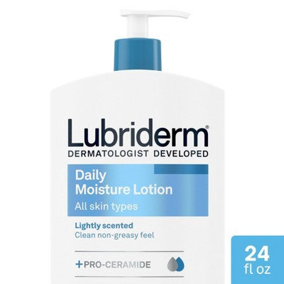 Lubriderm Daily Moisture Hydrating Body And Hand Lotion For Dry Skin With Pro Vitamin B5 - 24 Fl Oz