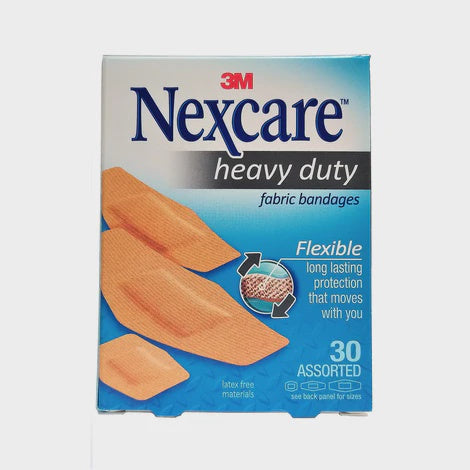 Nexcare Bandages, Heavy Duty, Flexible Fabric, Assorted - 30 bandages