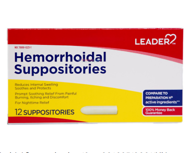 LEADER HEMORRHOIDAL SUPPOSITORIES (12 CT)