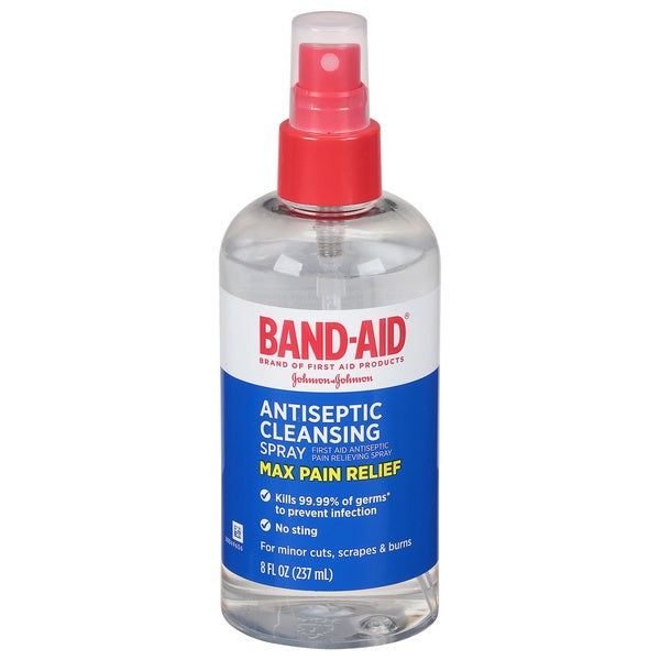 Band-Aid Antiseptic Cleansing Spray, Max Pain Relief - 8 fl oz