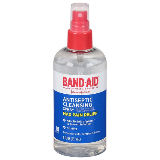 Band-Aid Antiseptic Cleansing Spray, Max Pain Relief - 8 fl oz