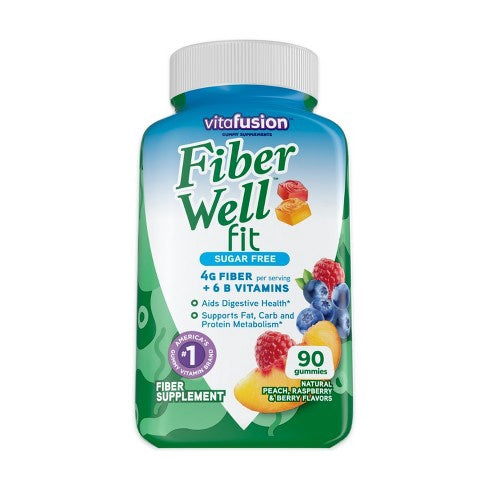 Vitafusion Fiber Well Fit Gummies - Peach, Strawberry & Berry - 90ct